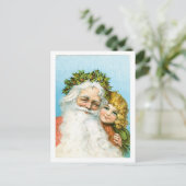 Cartes Pour Fêtes Annuelles Noël à l'ancienne, Père Noël (Debout devant)