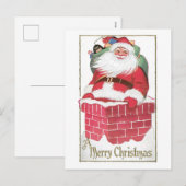 Cartes Pour Fêtes Annuelles Noël à l'ancienne, Père Noël (Devant / Derrière)