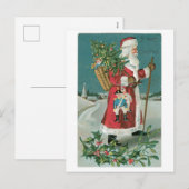 Cartes Pour Fêtes Annuelles Noël à l'ancienne, Père Noël (Devant / Derrière)