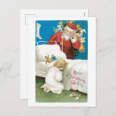 Cartes Pour Fêtes Annuelles Noël à l'ancienne, Père Noël (Devant / Derrière)