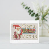 Cartes Pour Fêtes Annuelles Noël à l'ancienne, Père Noël (Debout devant)
