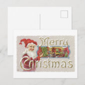 Cartes Pour Fêtes Annuelles Noël à l'ancienne, Père Noël (Devant / Derrière)