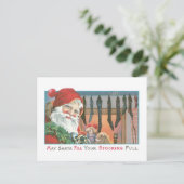 Cartes Pour Fêtes Annuelles Noël à l'ancienne, Père Noël (Debout devant)