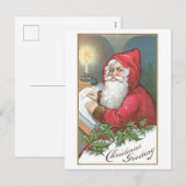 Cartes Pour Fêtes Annuelles Noël à l'ancienne, Père Noël (Devant / Derrière)
