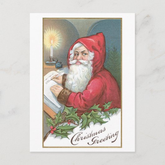 Cartes Pour Fêtes Annuelles Noël à l'ancienne, Père Noël (Devant)