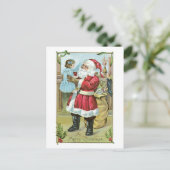 Cartes Pour Fêtes Annuelles Noël à l'ancienne, Père Noël (Debout devant)