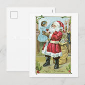 Cartes Pour Fêtes Annuelles Noël à l'ancienne, Père Noël (Devant / Derrière)