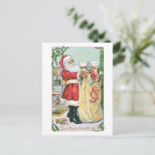 Cartes Pour Fêtes Annuelles Noël à l'ancienne, Père Noël (Debout devant)