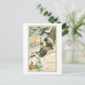 Cartes Pour Fêtes Annuelles Noël à l'ancienne, Père Noël (Debout devant)