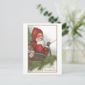 Cartes Pour Fêtes Annuelles Noël à l'ancienne, Père Noël (Debout devant)