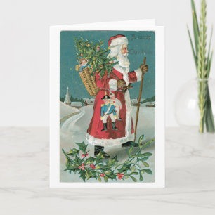Cartes Pour Fêtes Annuelles Noël à l'ancienne, Père Noël