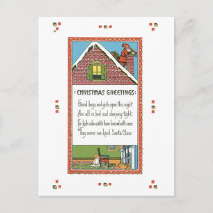 Cartes Pour Fêtes Annuelles Noël à l'ancienne, Père Noël