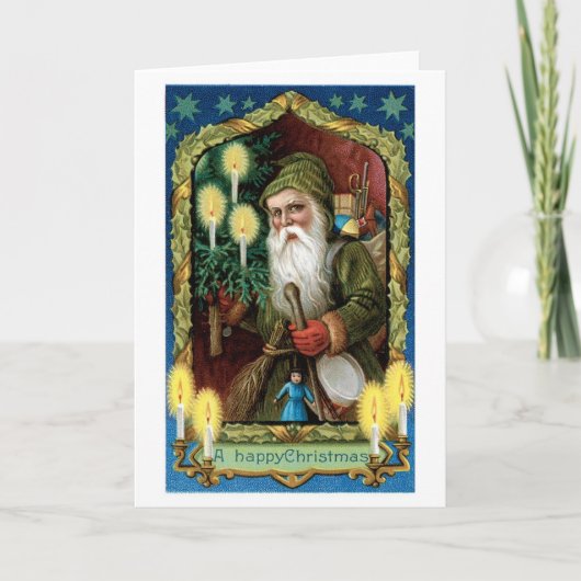 Cartes Pour Fêtes Annuelles Noël à l'ancienne, Père Noël (Devant)