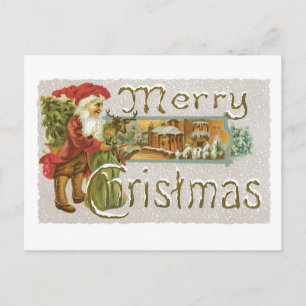 Cartes Pour Fêtes Annuelles Noël à l'ancienne, Père Noël