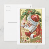 Cartes Pour Fêtes Annuelles Noël à l'ancienne, Père Noël (Devant / Derrière)