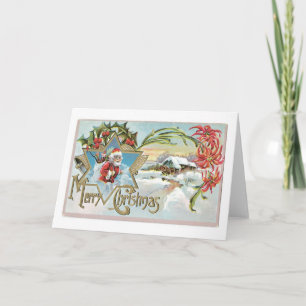 Cartes Pour Fêtes Annuelles Noël à l'ancienne, Père Noël