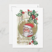 Cartes Pour Fêtes Annuelles Noël à l'ancienne, Père Noël (Devant / Derrière)