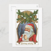 Cartes Pour Fêtes Annuelles Noël à l'ancienne, Père Noël (Devant / Derrière)