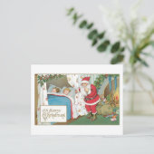 Cartes Pour Fêtes Annuelles Noël à l'ancienne, Père Noël (Debout devant)