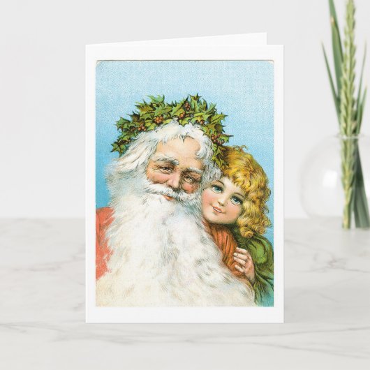 Cartes Pour Fêtes Annuelles Noël à l'ancienne, Père Noël (Devant)