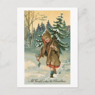 Cartes Pour Fêtes Annuelles Noël à l'ancienne, sapin de Noël
