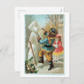 Cartes Pour Fêtes Annuelles Noël à l'ancienne, Snowman (Devant / Derrière)