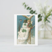 Cartes Pour Fêtes Annuelles Noël à l'ancienne, Snowman (Debout devant)