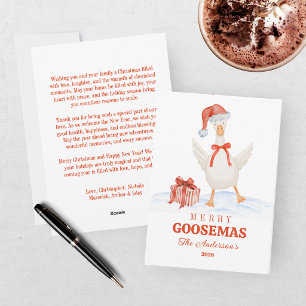 Cartes Pour Fêtes Annuelles Noël à l'aquarelle Rouge Fête de Goosemas