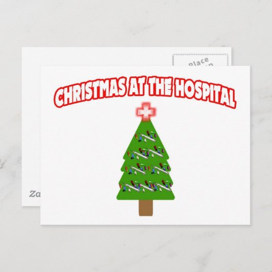 Cartes Pour Fêtes Annuelles Noël à l'hôpital (Devant / Derrière)