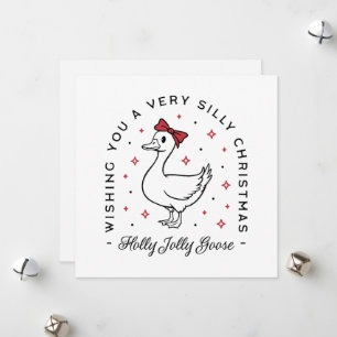 Cartes Pour Fêtes Annuelles Noël à l'oie sotte voeux à la coquette préppie