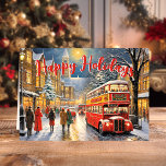 Cartes Pour Fêtes Annuelles Noël à Londres : Scène de la rue des bus rouges<br><div class="desc">Partagez l'esprit festif avec notre Noël à Londres : Red Bus Street Scene Holiday Card! Cette carte de charme présente une illustration magnifiquement détaillée d'un bus rouge classique à deux étages qui traverse une rue enneigée et animée de Londres pendant la période des fêtes. Parfait pour envoyer des voeux de...</div>