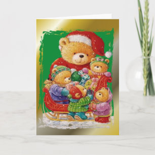 Cartes Pour Fêtes Annuelles Noël à l'ours en peluche