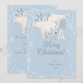 Cartes Pour Fêtes Annuelles Noël à l'ours polaire (Devant / Derrière)