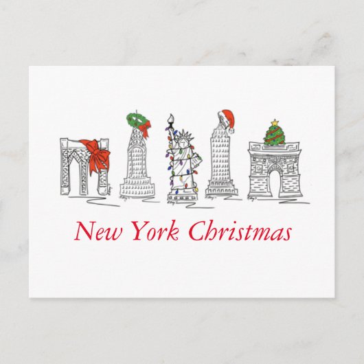 Cartes Pour Fêtes Annuelles Noël à New York (Devant)