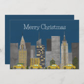 Cartes Pour Fêtes Annuelles Noël à New York (Devant / Derrière)