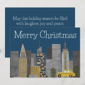 Cartes Pour Fêtes Annuelles Noël à New York (Devant / Derrière)