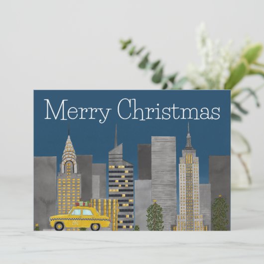 Cartes Pour Fêtes Annuelles Noël à New York (Debout devant)