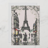 Cartes Pour Fêtes Annuelles Noël à Paris (Devant / Derrière)