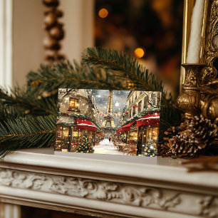 Cartes Pour Fêtes Annuelles Noël À Paris : Charme De Vacances Sur L'Avenue Eif