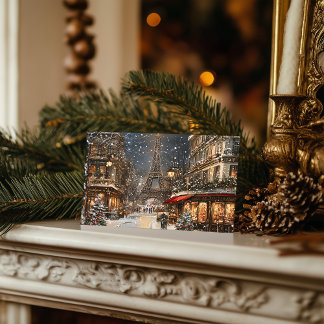 Cartes Pour Fêtes Annuelles Noël à Paris : La tour Eiffel rayonnante