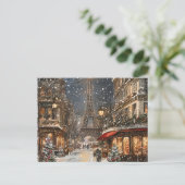 Cartes Pour Fêtes Annuelles Noël à Paris : La tour Eiffel rayonnante (Debout devant)