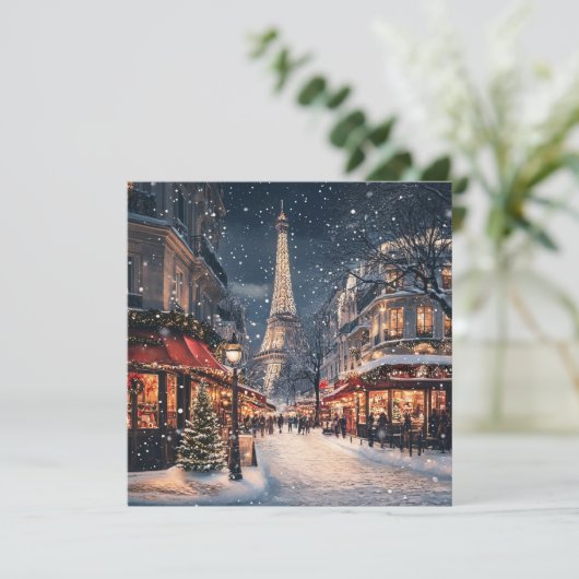 Cartes Pour Fêtes Annuelles Noël à Paris : L'avenue Eiffel scintillante (Debout devant)