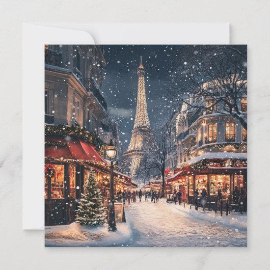 Cartes Pour Fêtes Annuelles Noël à Paris : L'avenue Eiffel scintillante (Devant)