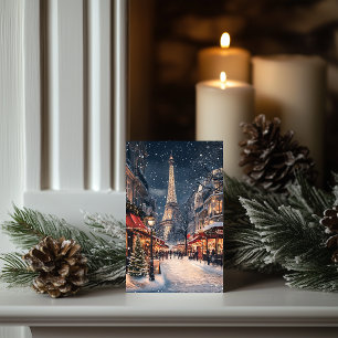 Cartes Pour Fêtes Annuelles Noël à Paris : L'avenue Eiffel scintillante