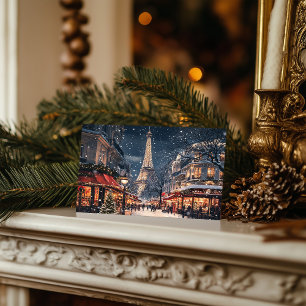 Cartes Pour Fêtes Annuelles Noël à Paris : L'avenue Eiffel scintillante
