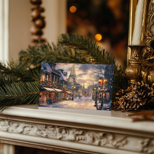 Cartes Pour Fêtes Annuelles Noël à Paris : Le crépuscule à la Tour Eiffel
