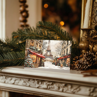 Cartes Pour Fêtes Annuelles Noël à Paris : Rue Festive Tour Eiffel