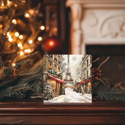 Cartes Pour Fêtes Annuelles Noël à Paris : Rue Festive Tour Eiffel