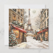 Cartes Pour Fêtes Annuelles Noël à Paris : Rue Festive Tour Eiffel (Devant)