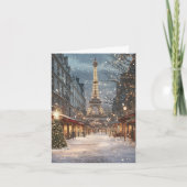 Cartes Pour Fêtes Annuelles Noël à Paris : Tour Eiffel illuminée (Devant)